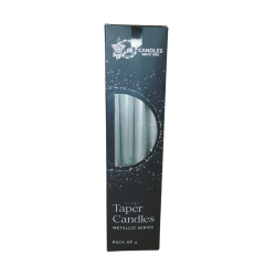 Popular Candles Silver Taper Candles Metallic Series Pack of 4 (₹279)