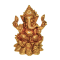 Brass Ganesh Idol Height 3 Inches seated on kamal, Ganesha / Ganpati Idol (₹1900)