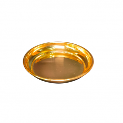 Brass Pooja Plate/ Thali (Bidding plain), Diameter 2.5 inches (₹80)
