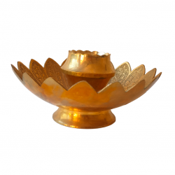 Brass Incense stick Holder/ Agarbatti Stand/ Agardaan (flower shaped etching design), diameter 6 inches (₹1370)
