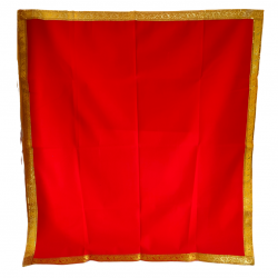Premium Red Pooja chowki aasan kapda / Velvet Altar Cloth for Pooja and Mandir (27 inch by 27 inch) (₹150)