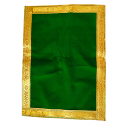 Premium Green Pooja chowki aasan kapda / Velvet Altar Cloth for Pooja and Mandir (19 inch by 14 inch) (₹80)