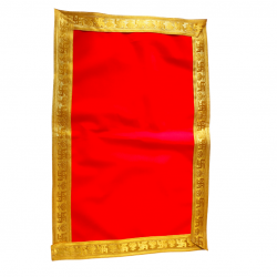 Premium Red Pooja chowki aasan kapda / Velvet Altar Cloth for Pooja and Mandir (18 inch by 12 inch) (₹80)