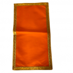 Premium Orange Pooja chowki aasan kapda / Velvet Altar Cloth for Pooja and Mandir (18 inch by 10 inch) (₹60)