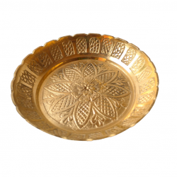 Brass Pooja Plate/ Kachua plate/ Thali (Kinnari Design), Diameter 4.5 inches (₹270)