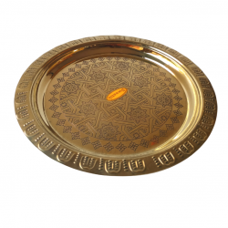 Brass Pooja Plate/ Thali/ Tableware (Swastik Etching Design), Diameter 10 inches (₹960)