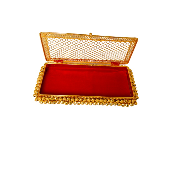 Decorative Metal Gifting Cash Box/ Shagun Box/ Jewellery Box/ Money Box/ Gaddi Box/ wedding gift envelope 7.5 in by 3in (Color - Golden) (₹650)