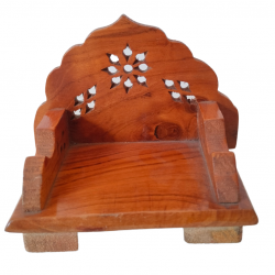 Wooden Handcrafted Singhasan / Chowki / Sinhasan Engineered Wood for Home Mandir Temple Idol Decoration 4 in by 4 in ( Brown Color) (₹460)