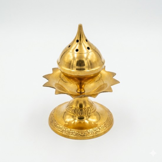 Brass Incense Stick Holder/Agarbatti Stand/Agardaan (Flora Design) Height 3.5 Inches (₹288)