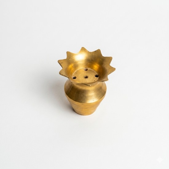 Brass Incense Stick Holder/Agarbatti Stand/Agardaan (Kalash shaped) Height 1.5 Inches (₹112)