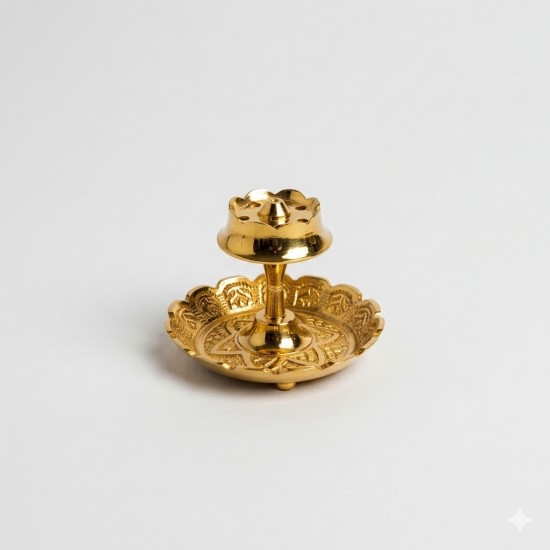 Brass Incense Stick Holder/Agarbatti Stand/Agardaan (Lakshmi Kinnari design) Height 2 Inches (₹280)