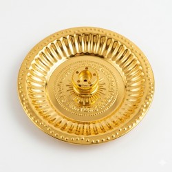 Brass Incense stick Holder/ Agarbatti Stand/ Agardaan (with collection plate), diameter 5 inches (₹560)
