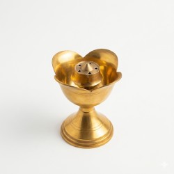 Brass Incense stick Holder/ Agarbatti Stand/ Agardaan (Rose design), height 3 inches (₹280)