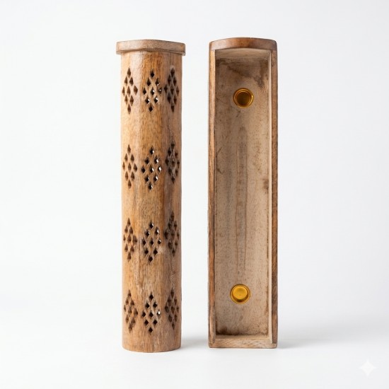 Handcrafted Wooden Agarbatti Stand / Foldable agardan stand / Incense Stick Holder/ Wooden Agarbatti Box with metal inlay work (Elephant Design) (₹470)
