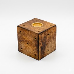 Handcrafted Wooden Incense Stick Holder/Agarbatti Stand/Agardaan (Dice shaped) (Brown) Height 2 Inches (₹60)