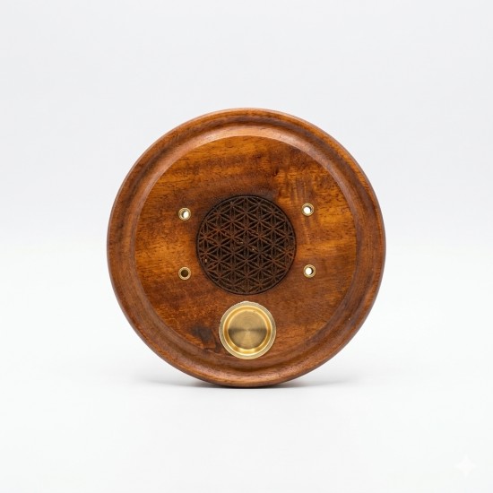 Handcrafted Wooden Agarbatti and dhoop Stand / Incense Holder 4 in diameter, Wooden Agarbatti Stand Plate (₹140)
