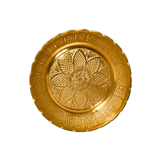 Brass Pooja Plate/ Kachua plate/ Thali (Kinnari Design), Diameter 4 inches (₹340)