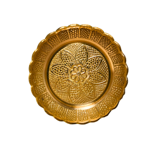 Brass Pooja Plate/ Kachua plate/ Thali (Kinnari Design), Diameter 4.5 inches (₹570)