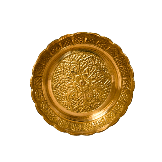 Brass Pooja Plate/ Kachua plate/ Thali (Kinnari Design), Diameter 3.5 inches (₹200)