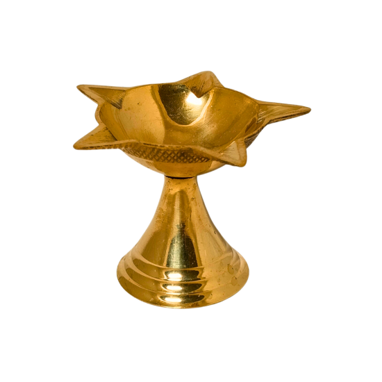 Brass Diya Star Shaped / Pune Divi, Height 3 Inches (₹250)