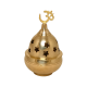 Brass Apple Shaped Akhand Diya Oil Lamp with Cover (Star-Shaped Holes & Om Knob), Height 4 Inches (₹530)