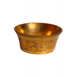 Brass Pooja Katori / Vati Bowl with Floral Design, 2.5 Inch Diameter (₹360)