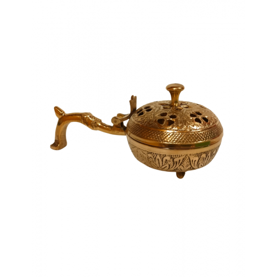 Brass Dhoop Dani| Incense Burner Loban Stand| Cup/Vati dhoop holder| Dhooparat, Length 8 Inches (₹1000)