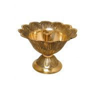 Brass Devdas Diya (Height 3 Inch) – Embossed Flower Petal Pital Jyot Oil Lamp for Pooja (₹400)