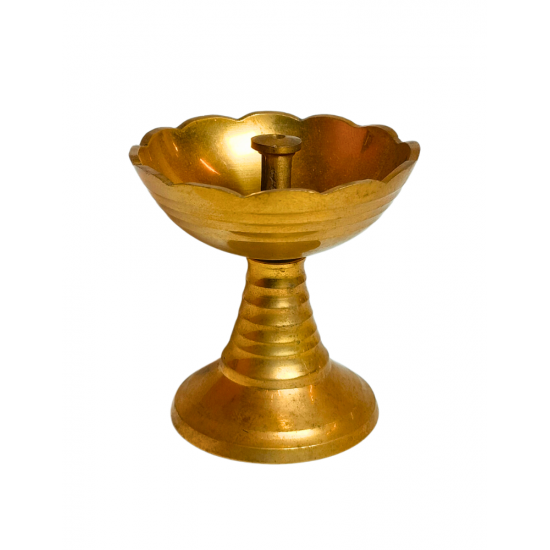 Brass Pyali Diya Oil Lamp (Lehar(wave) design)/ Brass lehar Pyali Diya, Height 3 Inches (₹380)