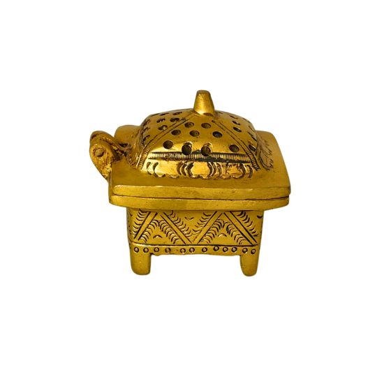 Brass Dhoop Dani Box, Incense Burner Loban Stand, Cup/Vati dhoop holder (Height 2 Inches) (₹1000)