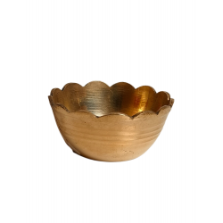 Brass Pooja Katori / Vati Bowl with Petal Design, 2 Inch Diameter (₹125)
