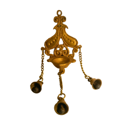 Brass Traditional hanging Diya / Deepak / Oil Lamp with bells, Height 10 Inches (Total height including the bell chain) (₹1900)
