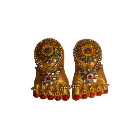 Lakshmi Charan Terracotta Kundan Decorative Feet, Length 3 Inch (₹500)