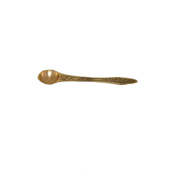 Brass Pali / Laddle (Lakshmi Design) for Abhishek & Theerth Distribution, Length 4 Inches (₹70)