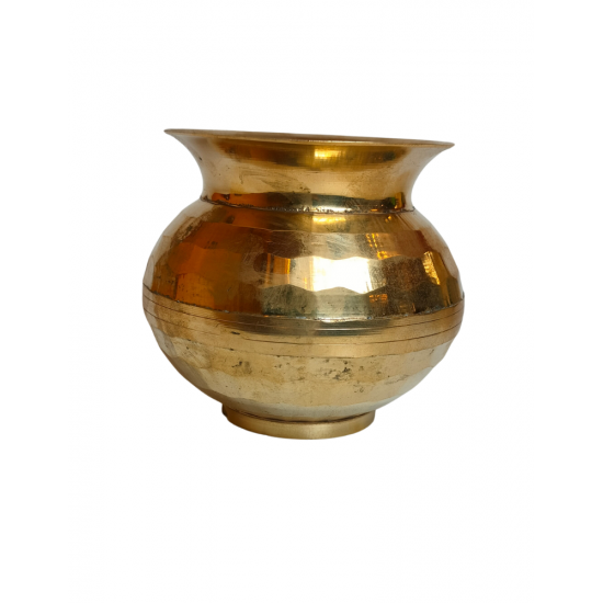 Brass Pooja Kalash Embossed Design 3.5 Inch | Peetal Lota for Hindu Rituals & Mandir Use, Height 3.5 Inches (₹520)