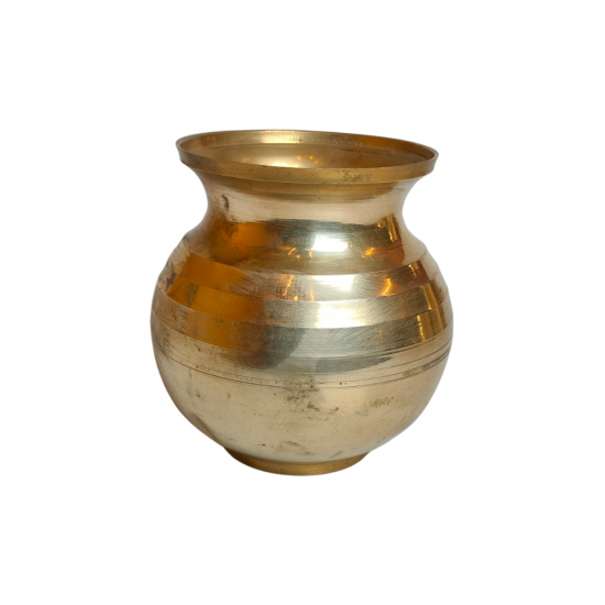Brass Pooja Kalash (Patta Design) | Peetal Lota for Puja, Kalash Sthapana & Mandir Use, Height 4 Inch (₹590)
