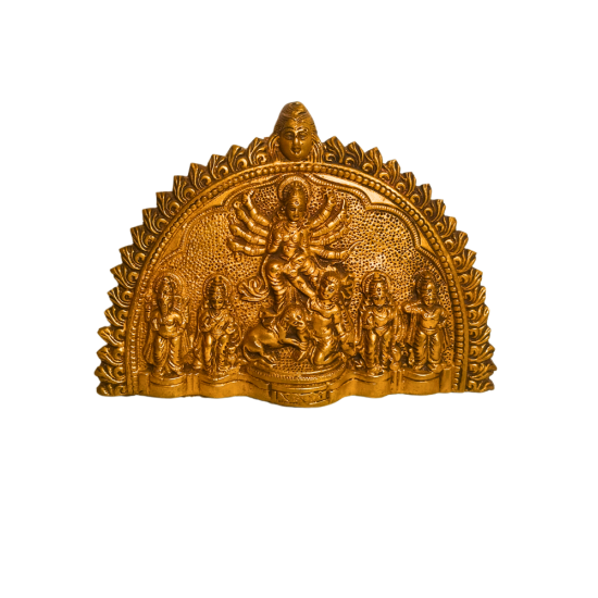 Mahishasuramardini Wall Hanging Brass Statue 6 Inch (₹6000)