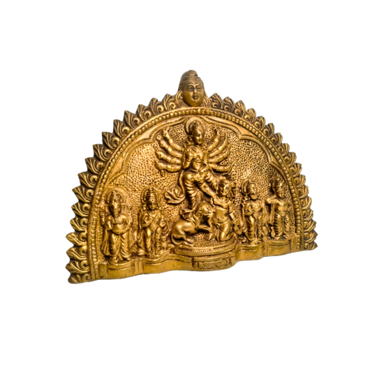 Mahishasuramardini Wall Hanging Brass Statue 6 Inch (₹6000)