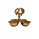 Brass Chowmukh, Chopala, Chokra | Peacock Handle 4 Cup Pooja Tika Holder for Aarti & Akshat, Length 3.5 Inch (₹650)