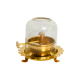 Brass Akhand Jyot Diya with Adjustable Batti Knob, Wick Lifting Screw Lever and Glass Cover, Total Height 3.5 Inches (₹1200)