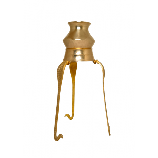 Shivling Abhishek Stand Tripai Lota Set – Brass Shiva Lingam Jalabhishekam Puja Kalash and stand set, Height 7 Inch (₹700)