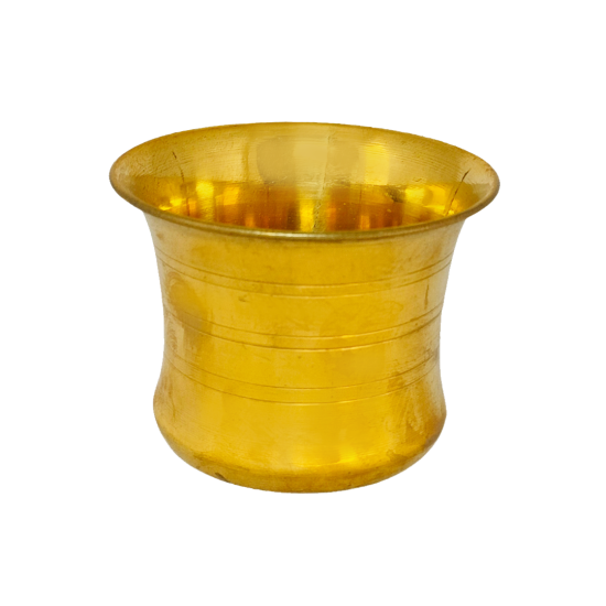 Brass Damru Panchpatra for Pooja, Height 2.5 inches (₹340)