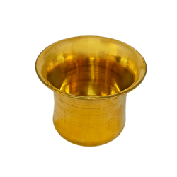 Brass Damru Panchpatra for Pooja, Height 2 inches (₹200)