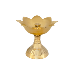 Brass Devdas Oil Lamp / Diya / Deepak For Pooja, Pital Jyot Table Diva, Height 2.5 Inches (LPS Design) (₹155)
