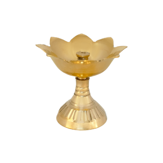 Brass Devdas Oil Lamp / Diya / Deepak For Pooja, Pital Jyot Table Diva, Height 2.5 Inches (LPS Design) (₹155)