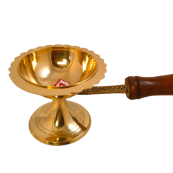 Brass Dhoop Dani Incense Burner Loban Stand Dhooparat (Length  7 Inches) (₹365)
