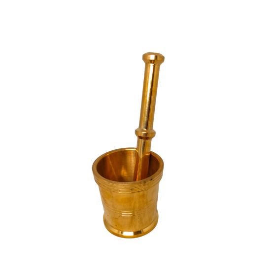 Brass Mortar & Pestle, khalbatta (Height 3 Inches) (₹1890)