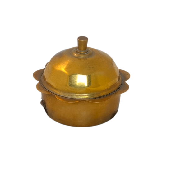 Brass Haldi kumkum Box/ karanda / Kankavati, Height 1.5 Inches (₹100)