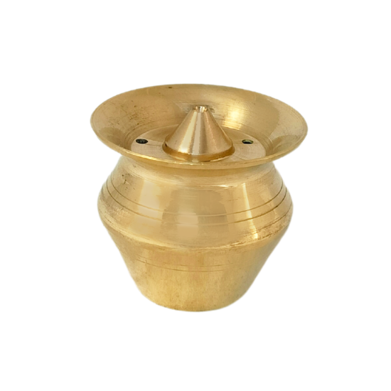 Brass Incense stick Holder/ Agarbatti Stand/ Agardaan (matka shaped), height 1.5 inches (₹180)