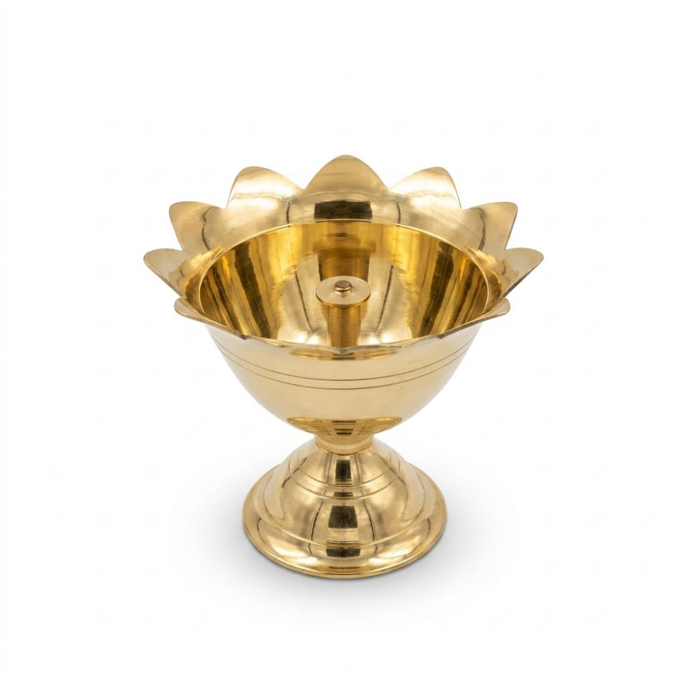Brass Devdas oil lamp / Diya / deepak For Pooja, Pital Jyot table diva ...